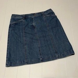 Talbots Blue Modest Knee Length Denim Skirt sz 18